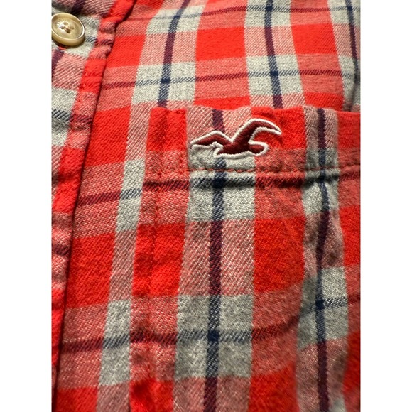 Hollister Plaid Flannel Shirt Menswear Inspired Long Sleeve Casual Top - Picture 3 of 4